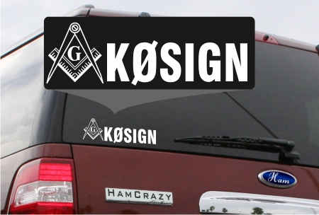 Masonic Callsign Window Decal - Click Image to Close