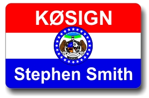 Callsign ID Badge with Missouri Flag - Click Image to Close