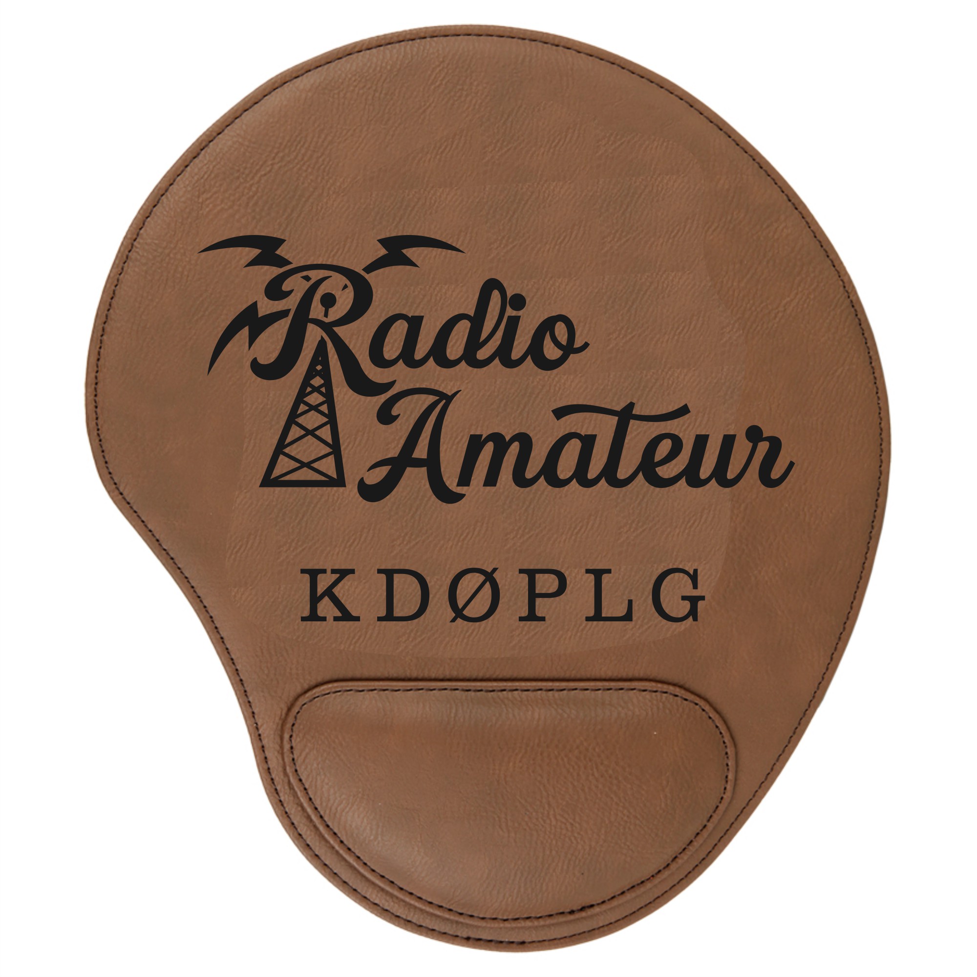 Radio Amateur Leatherette Mouse Pad with Wrist Pad - Ham Radio - Click Image to Close