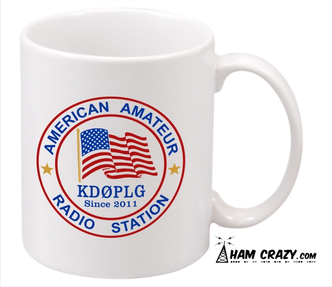 American Ham Callsign Ceramic Coffee Mug - Click Image to Close