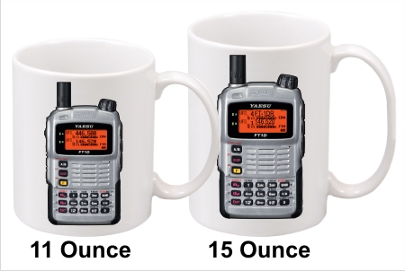 Yaesu FT-1D Silver Handy Talkie Coffee Mug - Click Image to Close