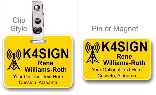 Ham Radio Antenna Name Badge