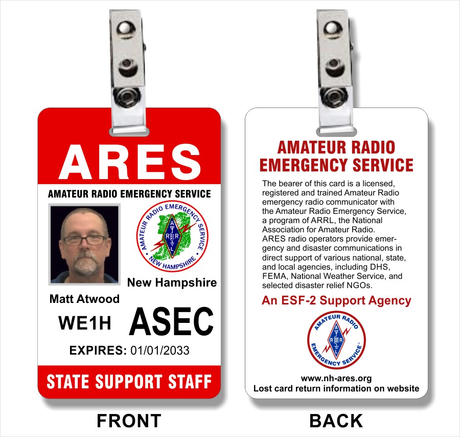 New Hampshire ARES ID Cards