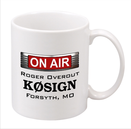 Ham Radio On The Air Callsign Mug - Coffee Mug - 11 oz. - Click Image to Close