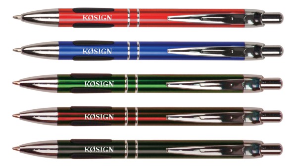 Callsign Gripper Pens - Colorful Aluminum with Silver Trim