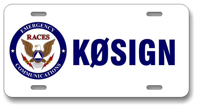 RACES Logo License Plate with Callsign - Click Image to Close