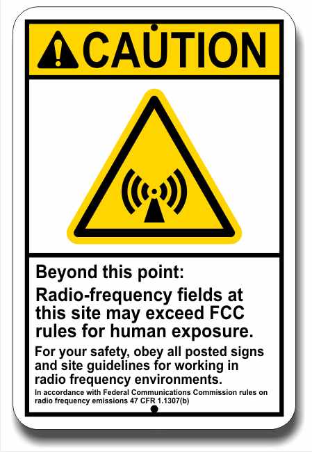 RF Warning Sign - 8 X 12 Inches Aluminum