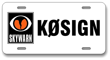 Skywarn Logo License Plate with Callsign