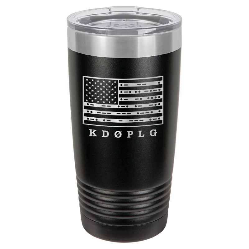 Ham Radio Call Sign 20oz Tumbler with Morse Code Flag