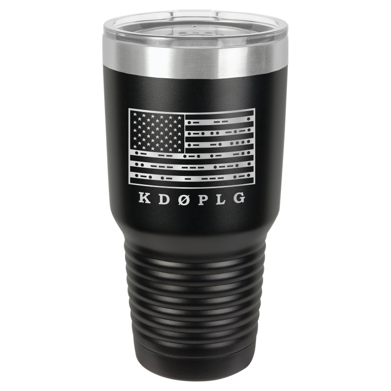 Ham Radio Call Sign 30oz Tumbler with Morse Code Flag - Click Image to Close