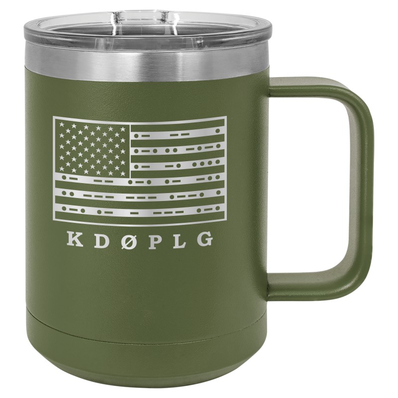 Ham Radio Call Sign 15oz Mug with Morse Code Flag - Click Image to Close