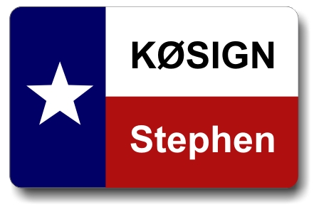 Callsign ID Badge with Texas Flag - Click Image to Close