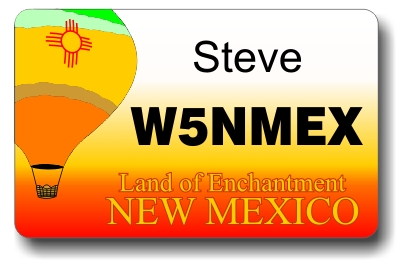 New Mexico Balloon Callsign ID Badge - Click Image to Close