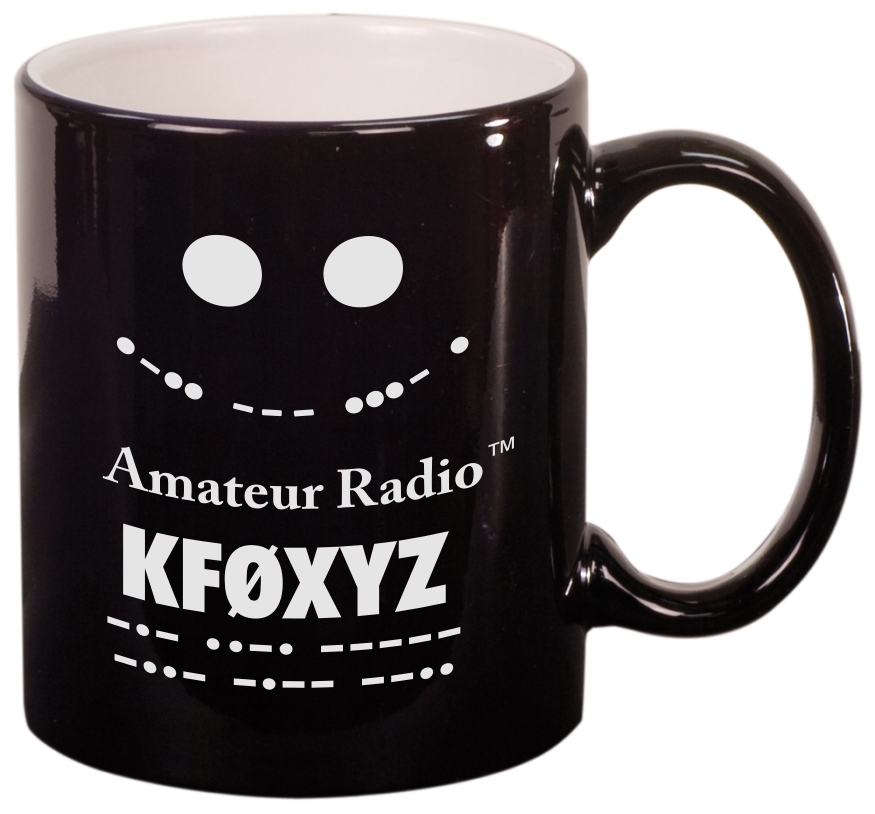 Call Sign Coffee Mug - I Love Amateur Radio (Round) - Click Image to Close